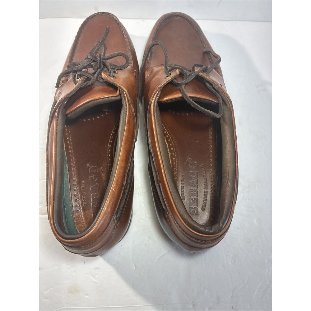 Sebago Dockside Cape Horn 11.5 W Brown Boat Shoe Hand Sewn - Picture 6 of 10